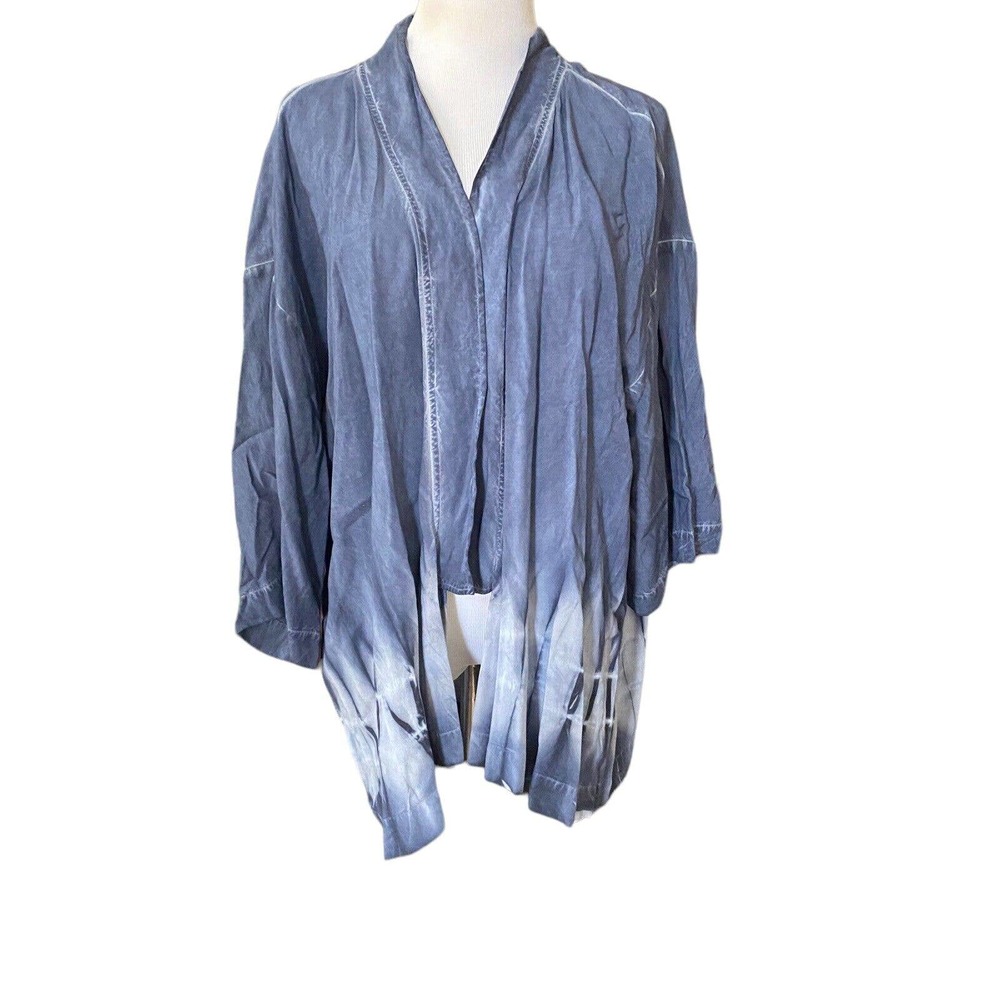 Cloth & Stone Anthropologie blue tie dye Kimono boho preppy Top Size XS